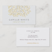 Carte De Visite Arbre blanc mignon Feuille Nature Gris (Devant / Derrière)