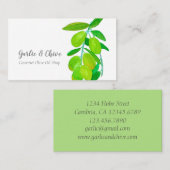 Carte De Visite Arbre botanique de la branche d'olivier vert (Devant / Derrière)