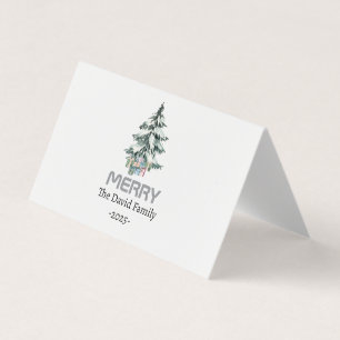 Carte De Visite Arbre botanique du pin blanc de neige