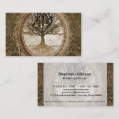 Carte De Visite Arbre Brown de motif de la vie (Devant / Derrière)