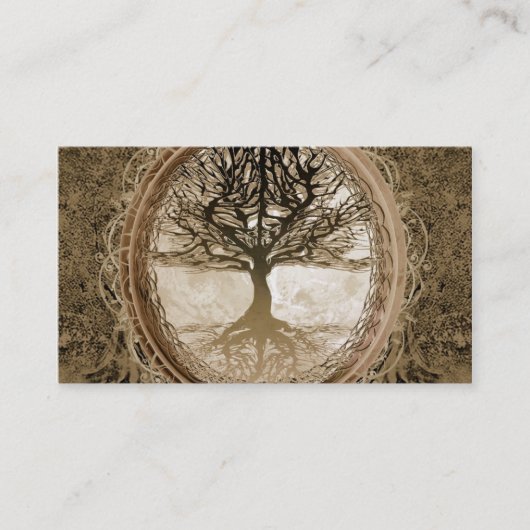 Carte De Visite Arbre Brown de motif de la vie (Devant)