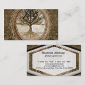 Carte De Visite Arbre Brown de motif de la vie (Devant / Derrière)