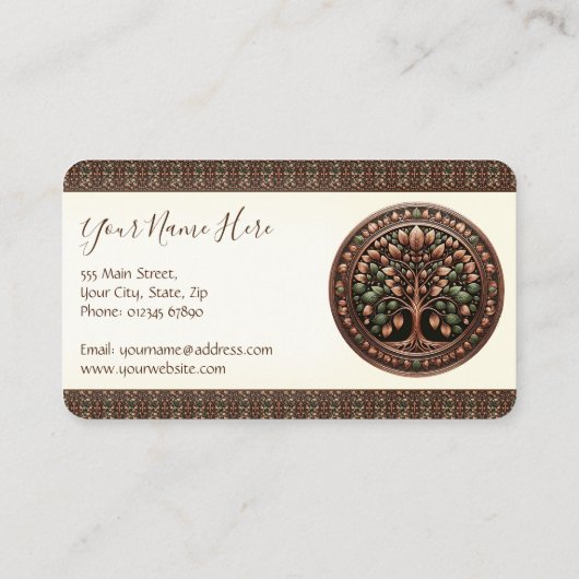 Carte De Visite Arbre Brown de vie (Dos)