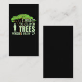 Carte De Visite Arbre Climber futur Arboriste Funny Arbre Escalade (Devant / Derrière)