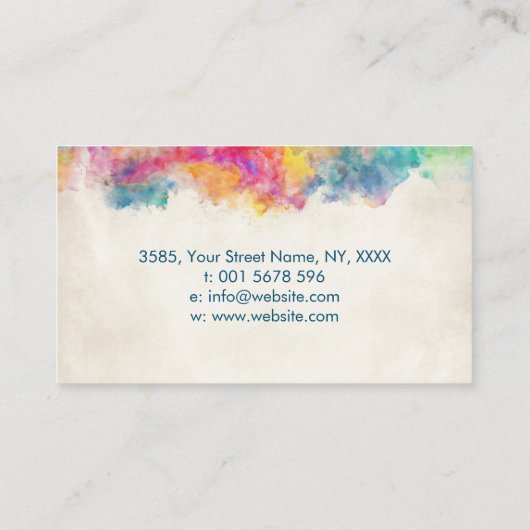 Carte De Visite Arbre coloré Abstrait (Dos)