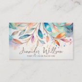 Carte De Visite Arbre coloré Abstrait d'aquarelle (Devant)