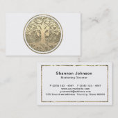 Carte De Visite Arbre de cercle d'or avec Butterly (Devant / Derrière)