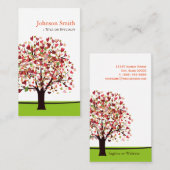 Carte De Visite Arbre de Coeurs élégant - Simple et nature (Devant / Derrière)
