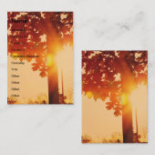 Carte De Visite Arbre de coucher du soleil (Devant / Derrière)