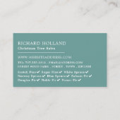 Carte De Visite Arbre de fête et Arrière - plan, ventes d'arbres d (Dos)