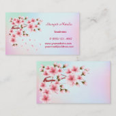 Carte De Visite Arbre de fleurs de cerisier (Devant / Derrière)
