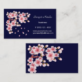 Carte De Visite Arbre de fleurs de cerisier (Devant / Derrière)