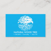 Carte De Visite Arbre de forêt de nature bleue (Devant)