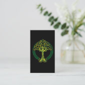Carte De Visite Arbre de Knotwork de Celtic de Viking de la vie (Debout devant)