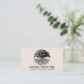 Carte De Visite Arbre de la forêt noir beige (Debout devant)
