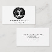 Carte De Visite Arbre de la vie - Yggdrasil - noir et blanc (Devant / Derrière)