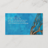 Carte De Visite Arbre de mosaïque Abstrait bleu aquarelle (Dos)