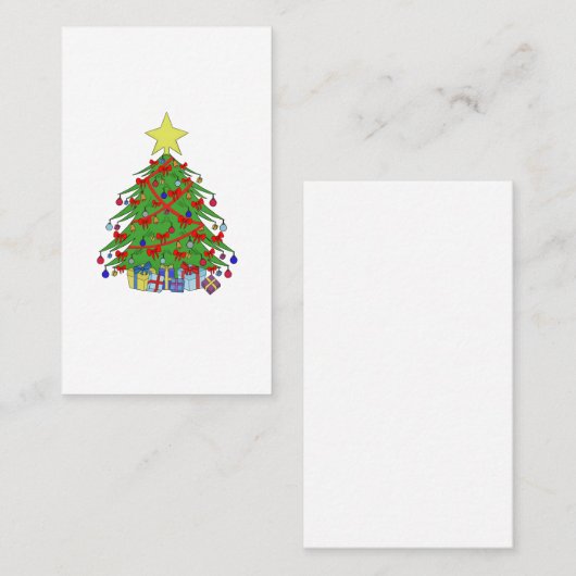Carte De Visite Arbre de Noël (Devant / Derrière)