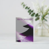 Carte De Visite Arbre de Noël blanc d'argent violet élégant (Debout devant)