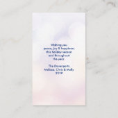 Carte De Visite Arbre de Noël bleu électrique moderne avec lumière (Dos)