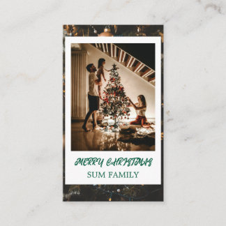 Carte De Visite Arbre de Noël Élégant de Famille Célébration de Fê