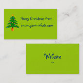 Carte De Visite Arbre de Noël Festif Vert (Devant / Derrière)
