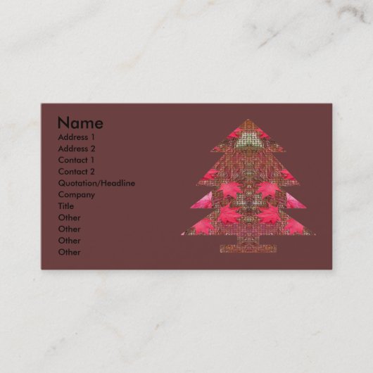 Carte De Visite Arbre de Noël - feuille d'automne (Devant)