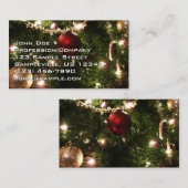Carte De Visite Arbre de Noël I Vacances Plutôt vert et rouge (Devant / Derrière)
