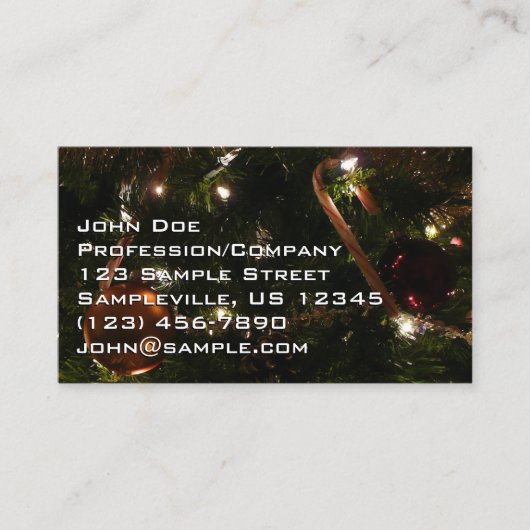 Carte De Visite Arbre de Noël III Lieu de vacances (Devant)