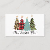 Carte De Visite Arbre de Noël ! ! Joyeux Noël (Dos)