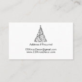 Carte De Visite Arbre de Noël minimal noir et blanc (Dos)