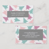 Carte De Visite Arbre de Noël motif rose pastel violet vert (Devant / Derrière)