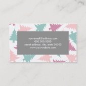 Carte De Visite Arbre de Noël motif rose pastel violet vert (Dos)