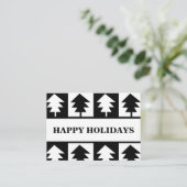 Carte De Visite Arbre de Noël noir et blanc professionnel (Debout devant)