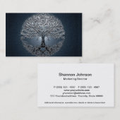 Carte De Visite Arbre de nuit paisible de ciel bleu de la vie (Devant / Derrière)