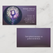 Carte De Visite Arbre de paix de yoga de la vie pourpre (Devant / Derrière)