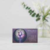 Carte De Visite Arbre de paix de yoga de la vie pourpre (Debout devant)
