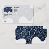 Carte De Visite Arbre de relief en métal - bleu (Devant / Derrière)