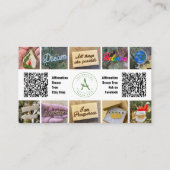 Carte De Visite Arbre de rêve d'affirmation Photo Collage Code QR (Dos)