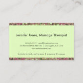 Carte De Visite Arbre de thérapeute de massage de la vie (Dos)