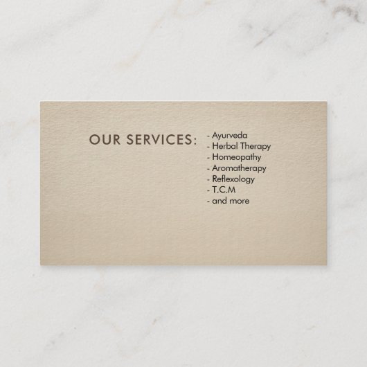 Carte De Visite Arbre de vie - ADN de l'évolution (Dos)