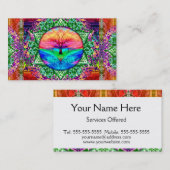 Carte De Visite Arbre de vie aux couleurs arc-en-ciel (Devant / Derrière)