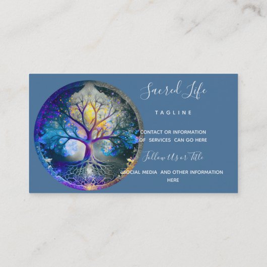 Carte De Visite Arbre de vie | Céleste (Dos)