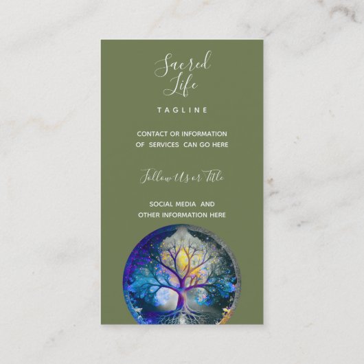 Carte De Visite Arbre de vie | Céleste (Dos)