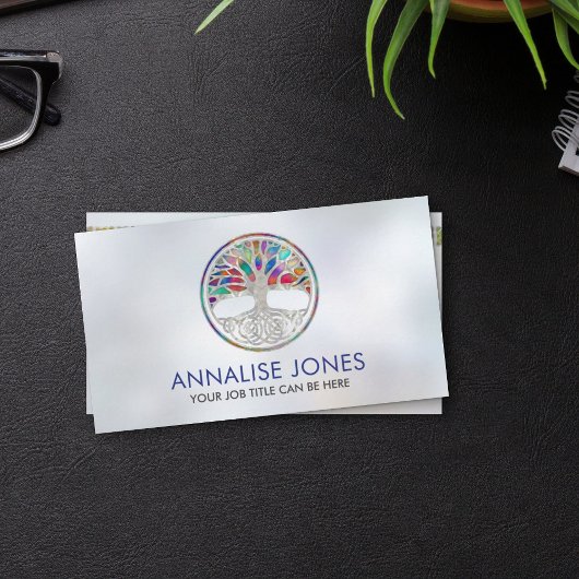 Carte De Visite Arbre de vie celtique - Yggdrasil - Perle et coule