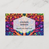 Carte De Visite Arbre de vie Coeurs arc-en-ciel et amour (Devant)