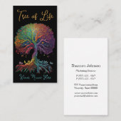Carte De Visite Arbre de vie Couleurs arc-en-ciel (Devant / Derrière)