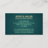 Carte De Visite Arbre de vie Double Hélix ADN médecine fonctionnel (Dos)