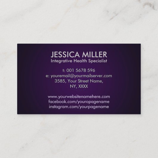 Carte De Visite Arbre de vie Double Hélix ADN médecine fonctionnel (Dos)