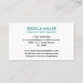 Carte De Visite Arbre de vie Double Hélix ADN médecine fonctionnel (Dos)